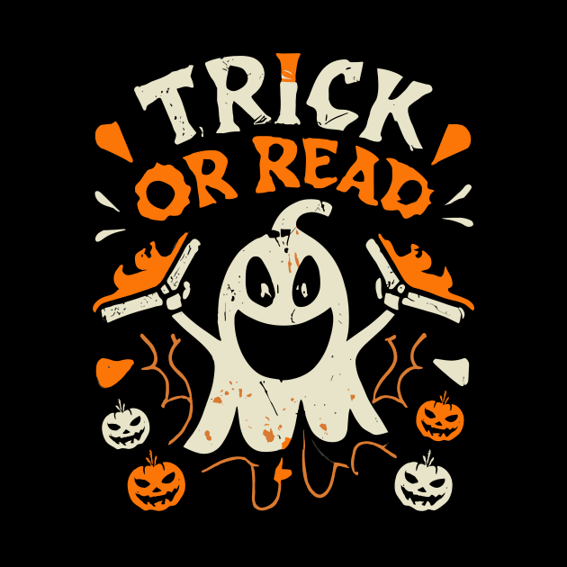 Halloween Trick or Read Librarian Teacher Book Lover Cute by AimArtStudio