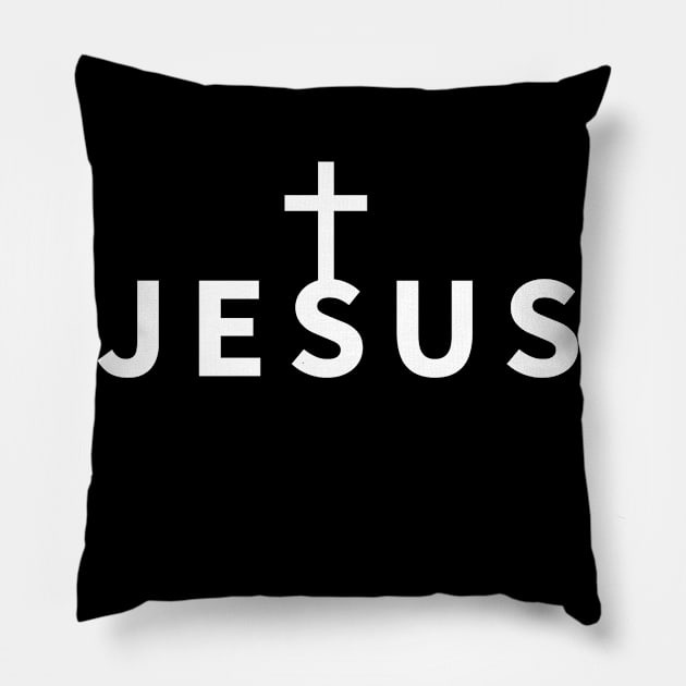 Jesus Name Cross | Christian Pillow by Happy - Design