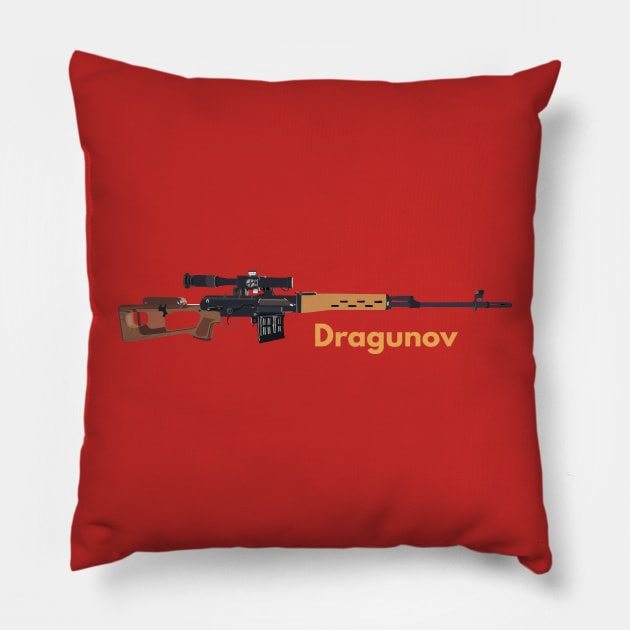 Dragunov SVD-63 Soviet Sniper Rifle Pillow by NorseTech
