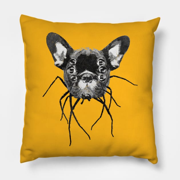 Spider Dog Bulldog Beast Scary Monster Pillow by Bumblebeast