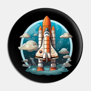 AI Generated Rocketship Pin