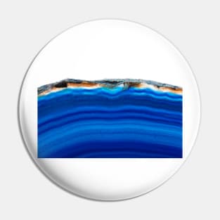 Blue agate slice mineral Pin