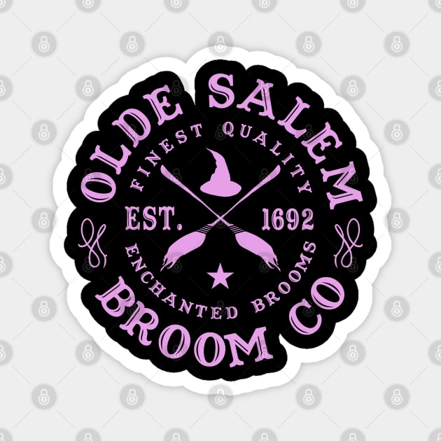 Wiccan Occult Witchcraft Salem Broom Company Magnet by Tshirt Samurai