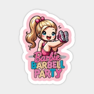 Barbie Barbell Party Magnet