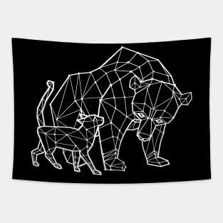 Bear Cat Light Tapestry