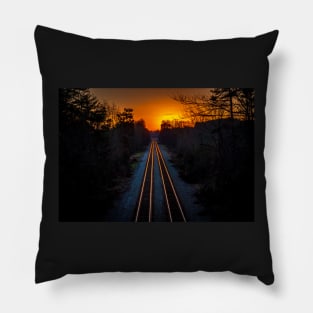 Sunset on the Tracks Pillow