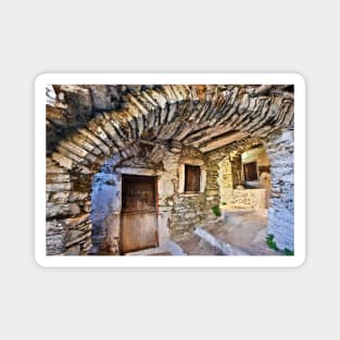 Streets of Koronos village - Naxos island Magnet