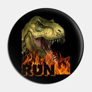 Run!! Dinosaur T-shirt Pin