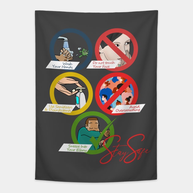 Be Safe Tapestry by FunnyBearCl