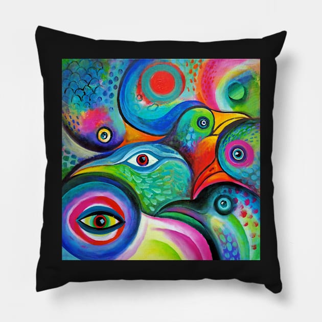 Bird Abstract Pillow by karincharlotte