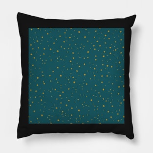 Dotty Dot Deep Teal and Golden Mustard Pillow