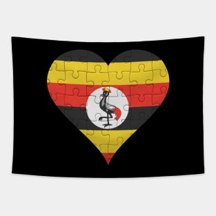 Ugandan Jigsaw Puzzle Heart Design - Gift for Ugandan With Uganda Roots Tapestry