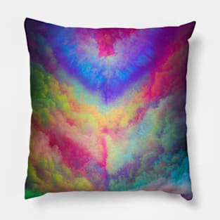 Psychedelic tie dye Clouds Pillow