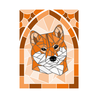 Stained Glass Red Shiba Inu T-Shirt