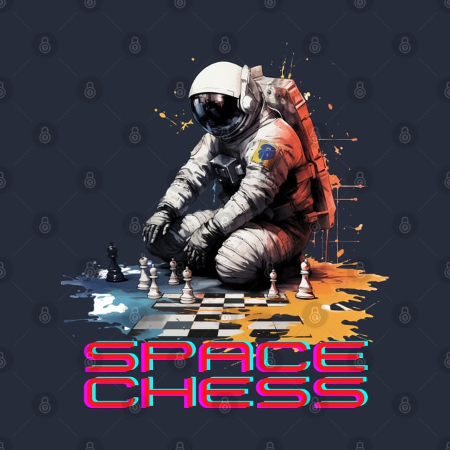 Stellar Strategy The Astronaut Playing Chess in Space by jazzyfunky