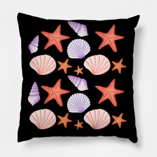 Seashells and sea fishes Pillow