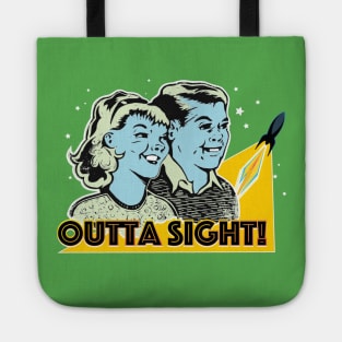 Outta Sight! Space Rocket Launch - Retro Comic Kids Tote