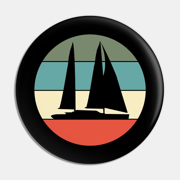 Sailboat Sailing Boating Retro Pin by KAWAIITEE