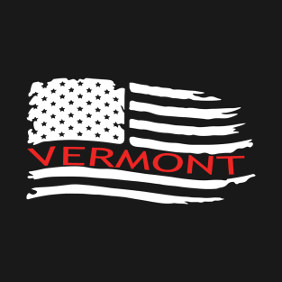 Vermont American Flag Gift, VT Souvenir T-Shirt