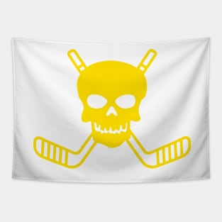 SKULL AND CROSSED HOCKEY STICKS Tapestry