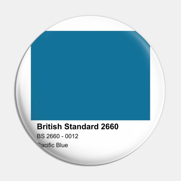 Pacific Blue British Standard 0012 Colour Swatch Pin by mwcannon