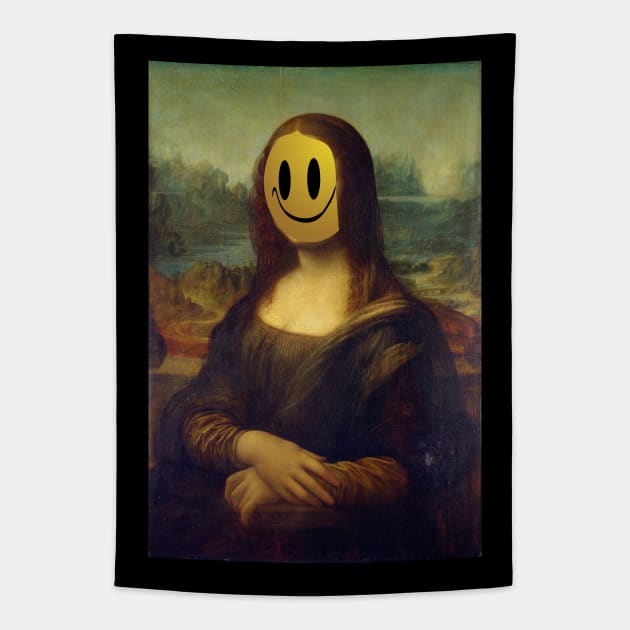 Mona Lisa Smile - Banksy Style Tapestry by SteelWoolBunny