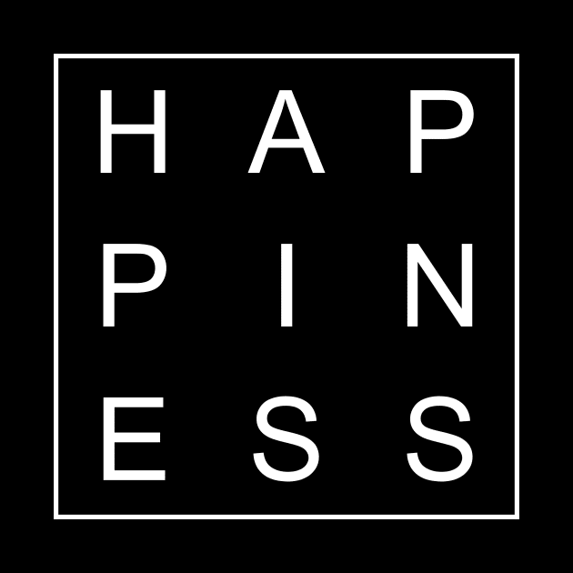 minimalist and simple design happiness word by Typography Dose