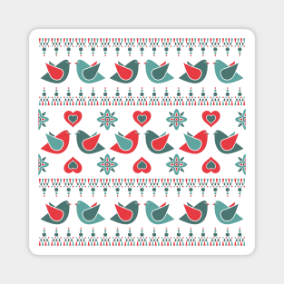 Birds and Hearts Pattern Magnet