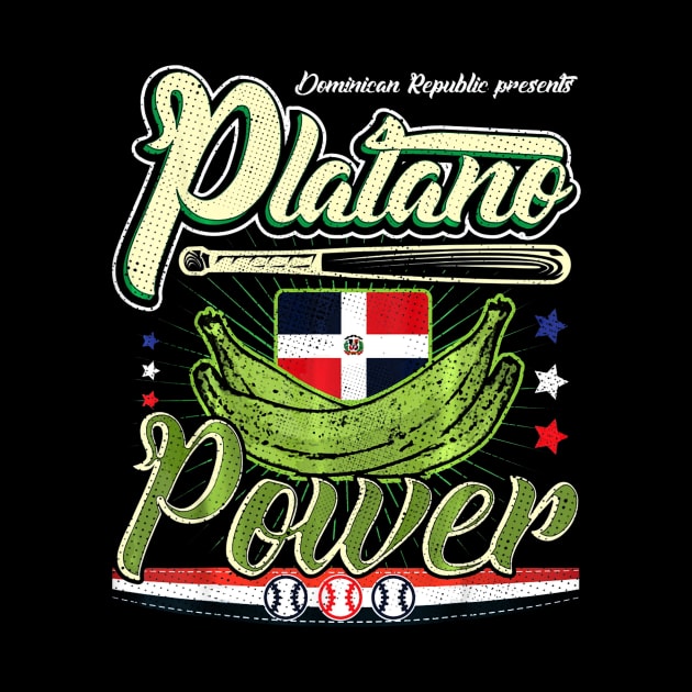 Dominican Republic Baseball Platano Power Flag by Vigo