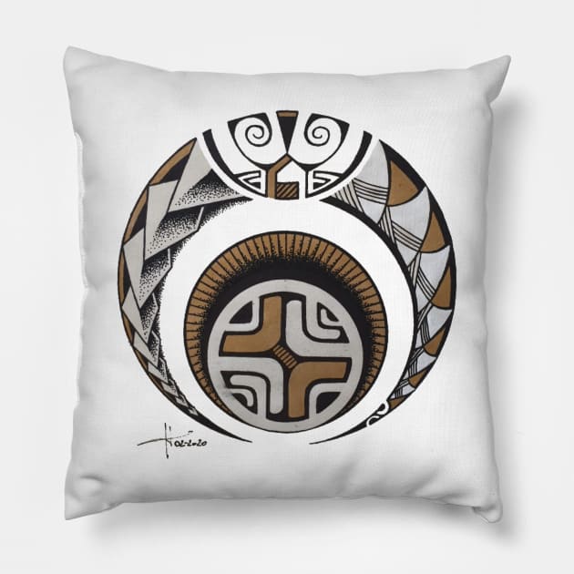 Tatoo art 1 Pillow by Havai'iART&WOOD