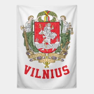 Vilnius - Vintage Distressed Style Crest Design Tapestry