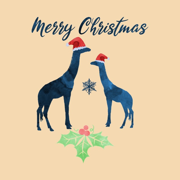 Christmas Giraffe Artwork by TheJollyMarten