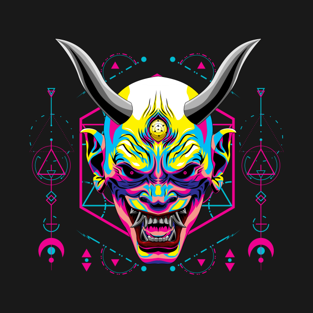 oni head mask popart by SHINIGAMII