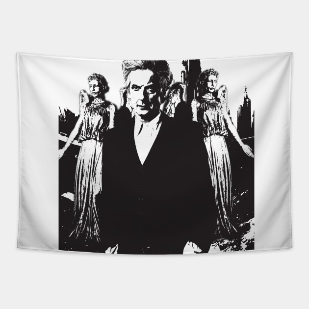 Doctor Who: 12th Doctor And Weeping Angels Tapestry by Gallifrey1995