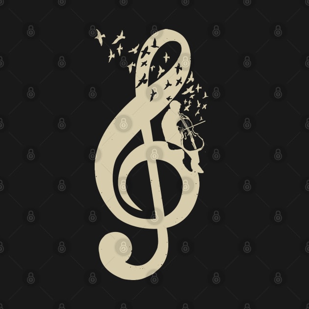 Treble Clef - Music Cello - Vintage by barmalisiRTB