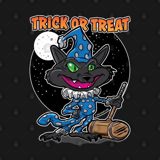 Trick or Treat Cat Clown with Mallet by eShirtLabs