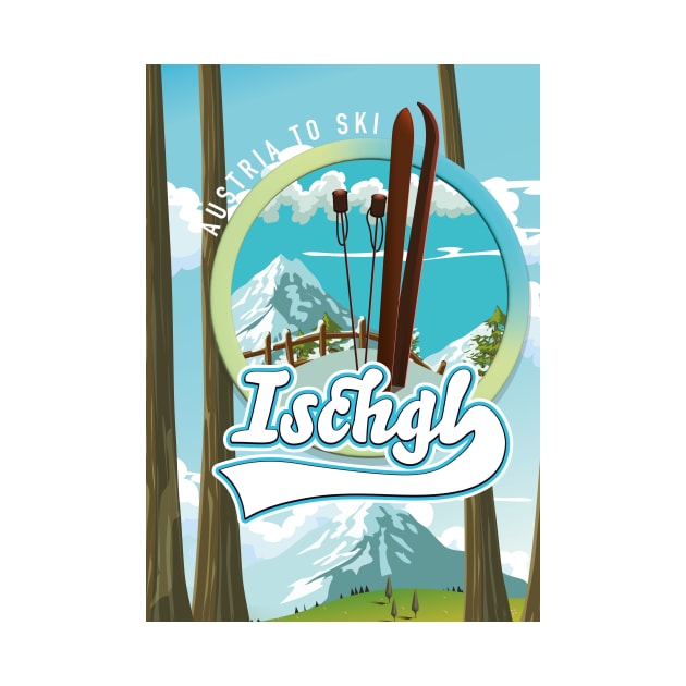 Ischgl Austrian ski poster by nickemporium1