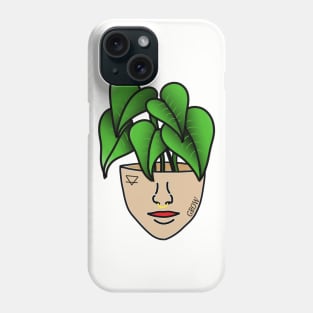 Tropical Plant Person With Face Tattoos and Septum Piercing Phone Case