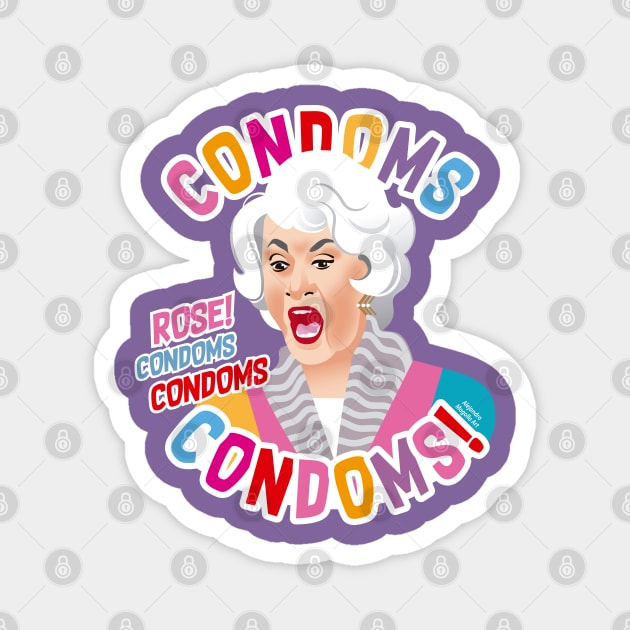 Condoms, Rose! Magnet by AlejandroMogolloArt