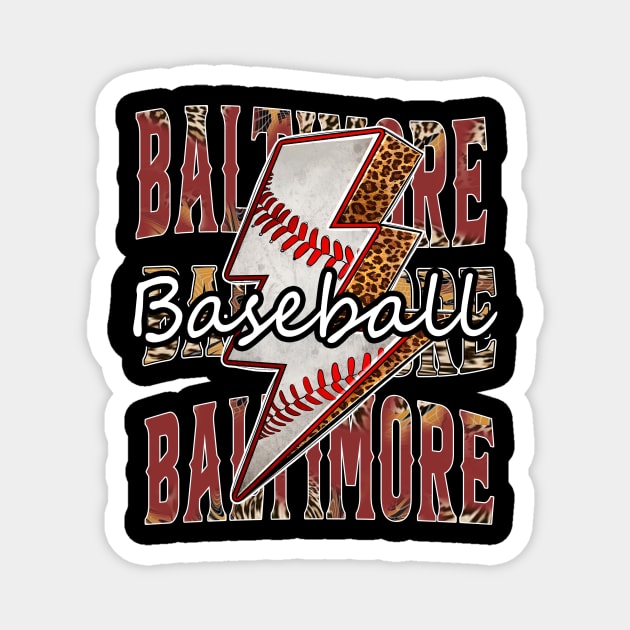 Graphic Baseball Baltimore Proud Name Team Vintage Magnet by WholesomeFood