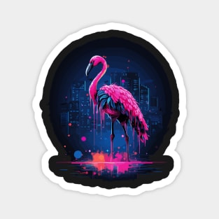 Cyberpunk flamingo Magnet