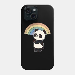 Cute Kawaii Panda Pride with rainbow flag Phone Case