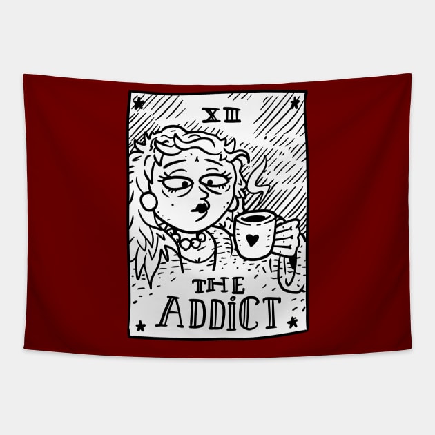 coffee tarot card. the addict. Tapestry by JJadx