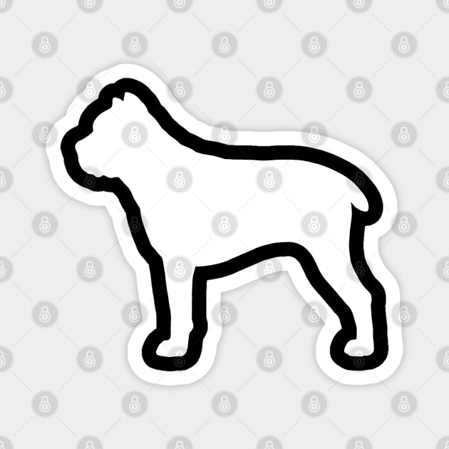 White Cane Corso Silhouette Magnet by Coffee Squirrel