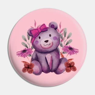 Pink bear Pin