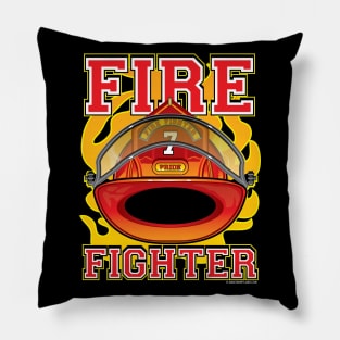 Fire Fighter Red Helmet Pillow