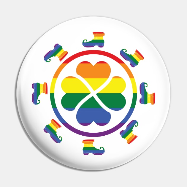 LGBTQ Clover Leprechaun Shoes For St. Patrick's Day Pin by SiGo