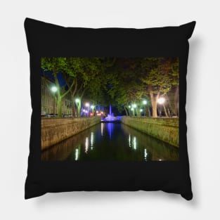 Nimes At Night Pillow