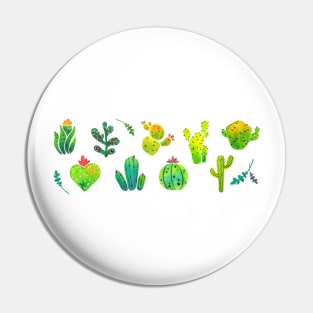 Watercolor Cacti (Cactus Pattern) Pin