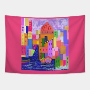 Seaside village Tapestry